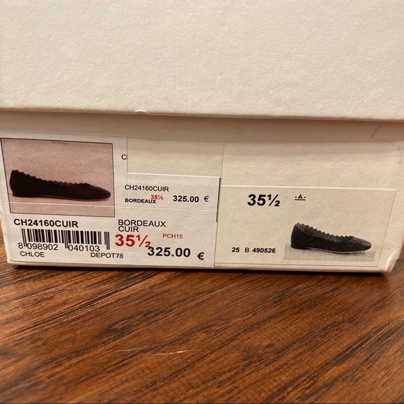 Chloe ‘Lauren’ ballerinas in Bordeaux - Picture 8 of 8